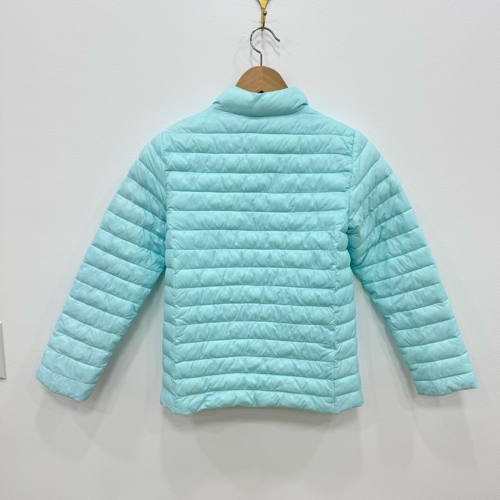 Lands End Girls blue green Primaloft Puffer Coat Jacket Full Zip Sz 10/12 - Picture 2 of 5